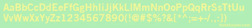 TradeGothicLtBoldNo.2 Font – Yellow Fonts on Green Background