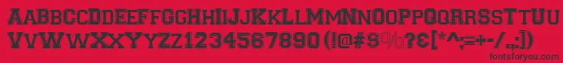 Varsity Font – Black Fonts on Red Background