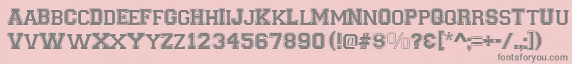 Varsity Font – Gray Fonts on Pink Background