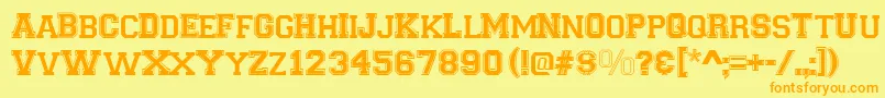 Varsity Font – Orange Fonts on Yellow Background