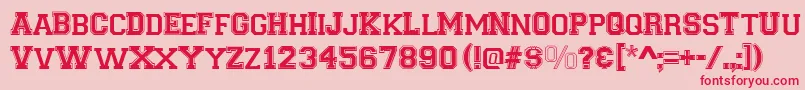 Varsity Font – Red Fonts on Pink Background