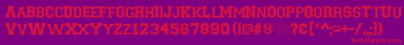 Varsity Font – Red Fonts on Purple Background