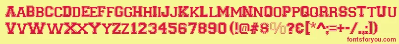 Varsity Font – Red Fonts on Yellow Background