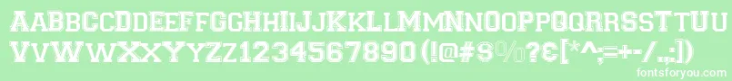 Varsity Font – White Fonts on Green Background