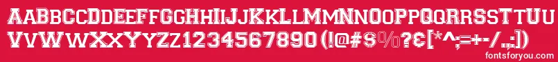 Varsity Font – White Fonts on Red Background