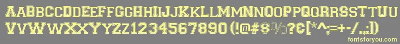 Varsity Font – Yellow Fonts on Gray Background