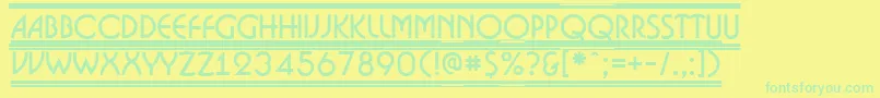 Bosano9-Schriftart – Grüne Schriften auf gelbem Hintergrund