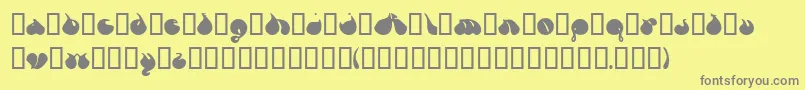 フォントFsoreven – 黄色の背景に灰色の文字