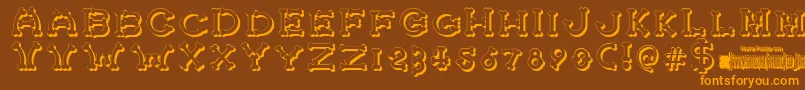 BonecrackerShadow Font – Orange Fonts on Brown Background