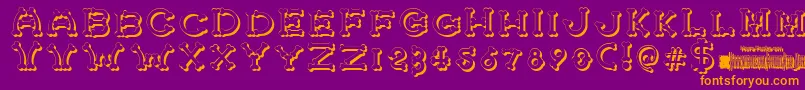 BonecrackerShadow Font – Orange Fonts on Purple Background