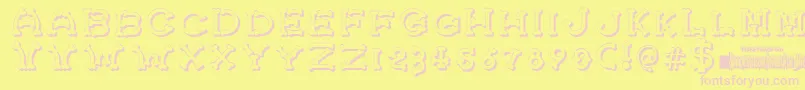 BonecrackerShadow Font – Pink Fonts on Yellow Background