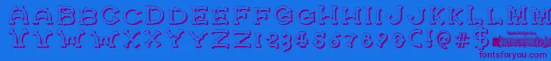 BonecrackerShadow Font – Purple Fonts on Blue Background