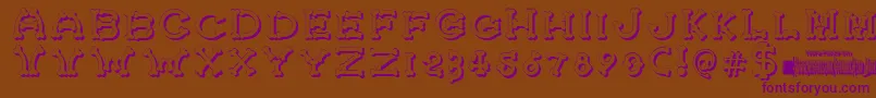 BonecrackerShadow Font – Purple Fonts on Brown Background