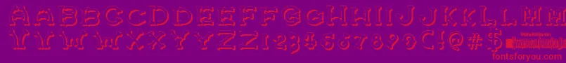 BonecrackerShadow Font – Red Fonts on Purple Background