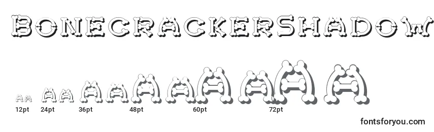 BonecrackerShadow Font Sizes
