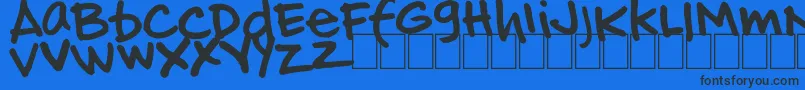 HandOfJj Font – Black Fonts on Blue Background