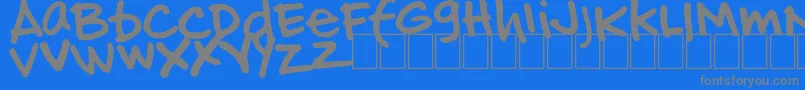 HandOfJj Font – Gray Fonts on Blue Background