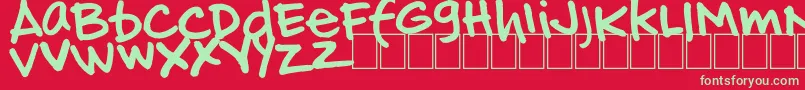 HandOfJj Font – Green Fonts on Red Background