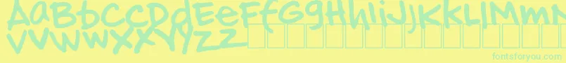 HandOfJj Font – Green Fonts on Yellow Background