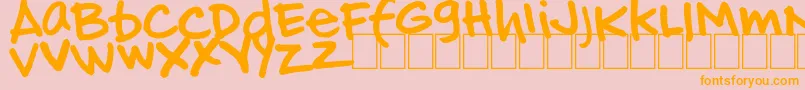 HandOfJj Font – Orange Fonts on Pink Background