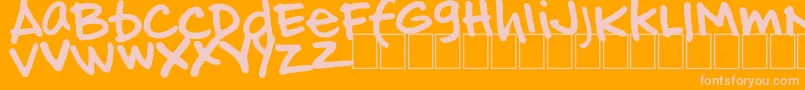 HandOfJj Font – Pink Fonts on Orange Background