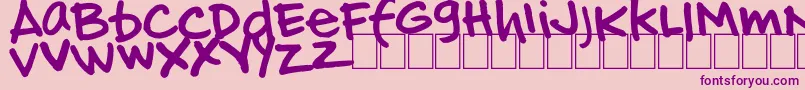 フォントHandOfJj – ピンクの背景に紫のフォント