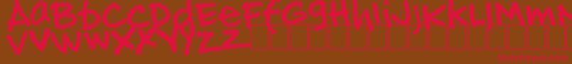 HandOfJj Font – Red Fonts on Brown Background