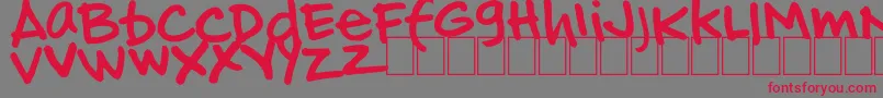 HandOfJj Font – Red Fonts on Gray Background