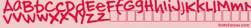 HandOfJj Font – Red Fonts on Pink Background