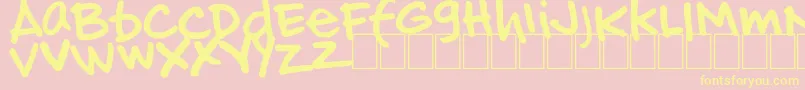 HandOfJj Font – Yellow Fonts on Pink Background