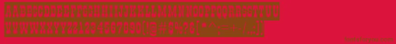 GildiatitulslNormal Font – Brown Fonts on Red Background