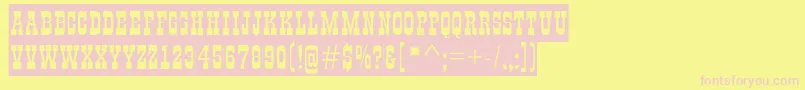 GildiatitulslNormal Font – Pink Fonts on Yellow Background