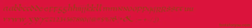 Anglosaxoblique Font – Brown Fonts on Red Background