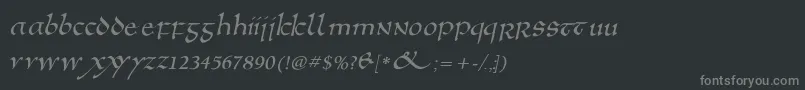 Anglosaxoblique Font – Gray Fonts on Black Background