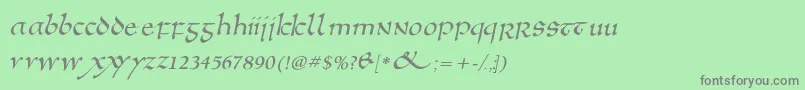 Anglosaxoblique-Schriftart – Graue Schriften auf grünem Hintergrund