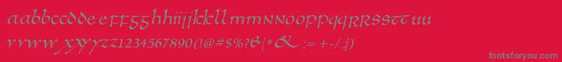 Anglosaxoblique-Schriftart – Graue Schriften auf rotem Hintergrund