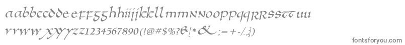 フォントAnglosaxoblique – 白い背景に灰色の文字