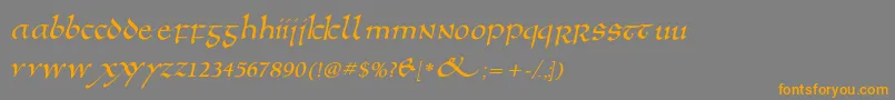 Anglosaxoblique Font – Orange Fonts on Gray Background