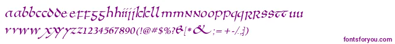 フォントAnglosaxoblique – 紫色のフォント