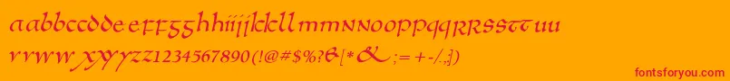fuente Anglosaxoblique – Fuentes Rojas Sobre Fondo Naranja