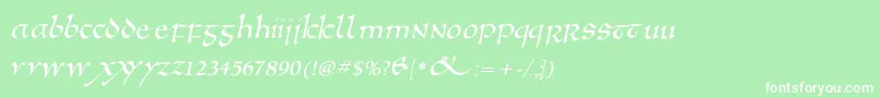 Anglosaxoblique Font – White Fonts on Green Background