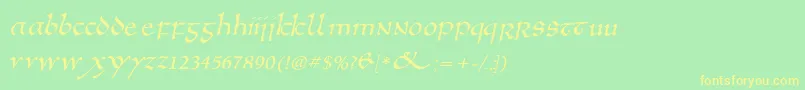 Anglosaxoblique Font – Yellow Fonts on Green Background