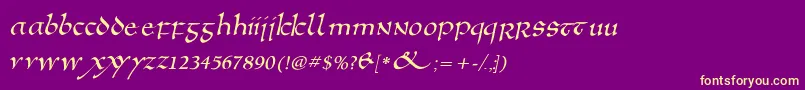 Anglosaxoblique Font – Yellow Fonts on Purple Background