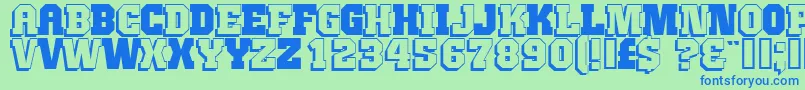 Jimth Font – Blue Fonts on Green Background