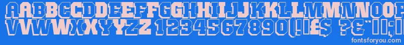 Jimth Font – Pink Fonts on Blue Background