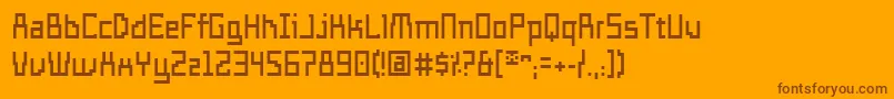 Templol-Schriftart – Braune Schriften auf orangefarbenem Hintergrund
