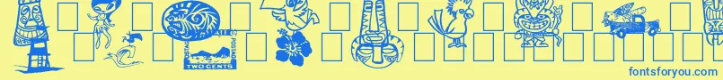 TikiClub Font – Blue Fonts on Yellow Background