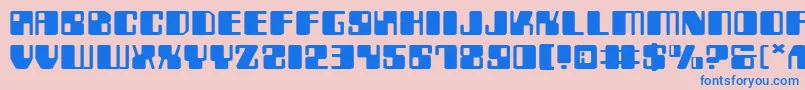 ZyborgsExpanded-Schriftart – Blaue Schriften auf rosa Hintergrund