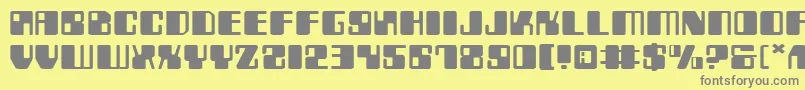 Saiba mais sobre a fonte ZyborgsExpanded Fonte ZyborgsExpanded – fontes cinzas em um fundo amarelo