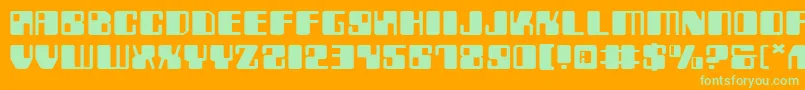 フォントZyborgsExpanded – オレンジの背景に緑のフォント